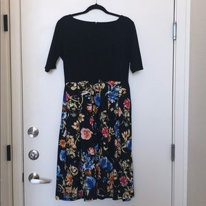 Semi-Formal Colorful Floral Dress with Pockets
